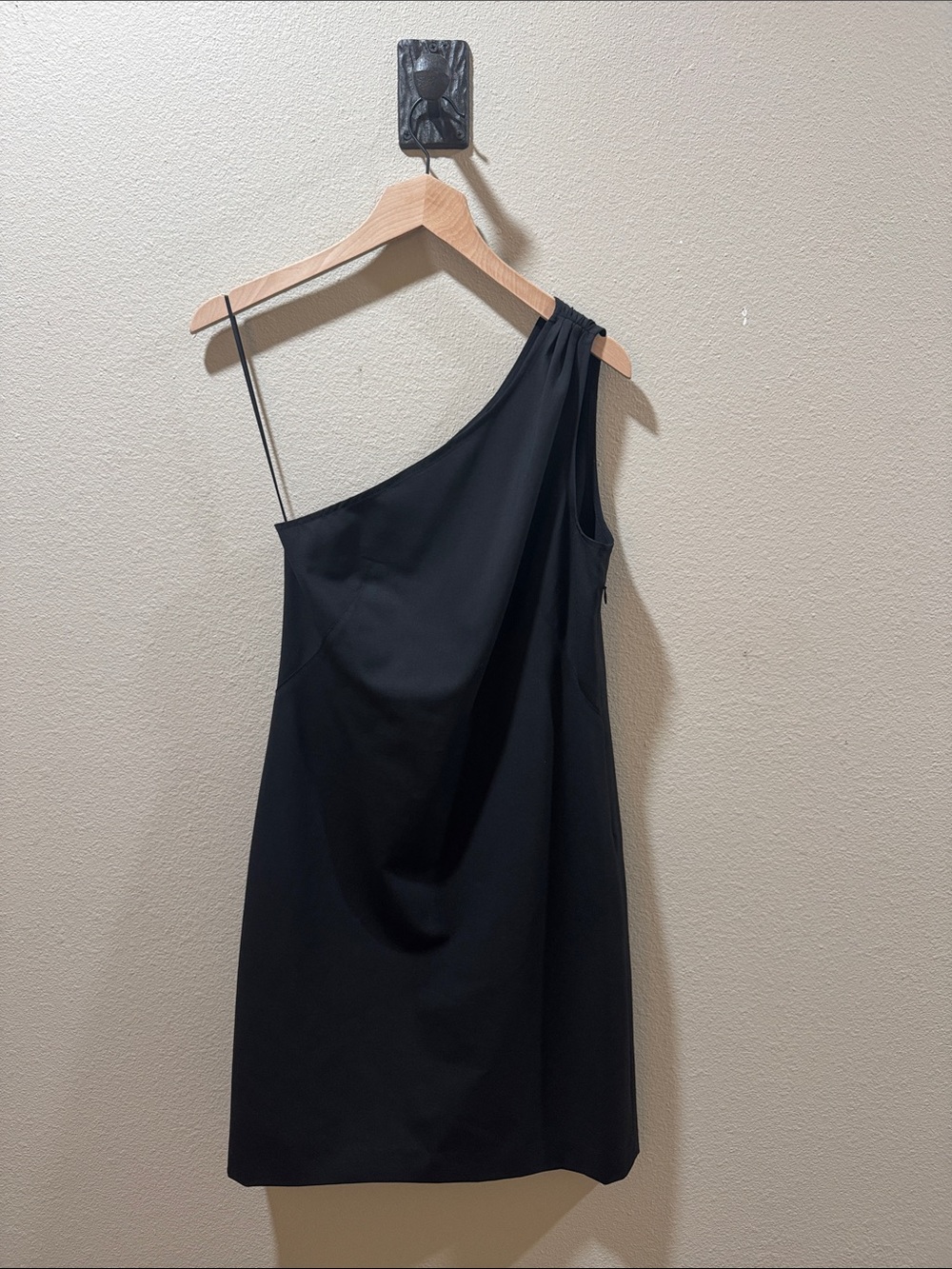Theory Black One-Shoulder Cocktail Dress
